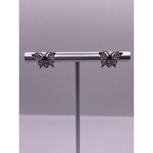 Butterfly Sterling Silver S925 CZ With Blue And Green Cz Stone